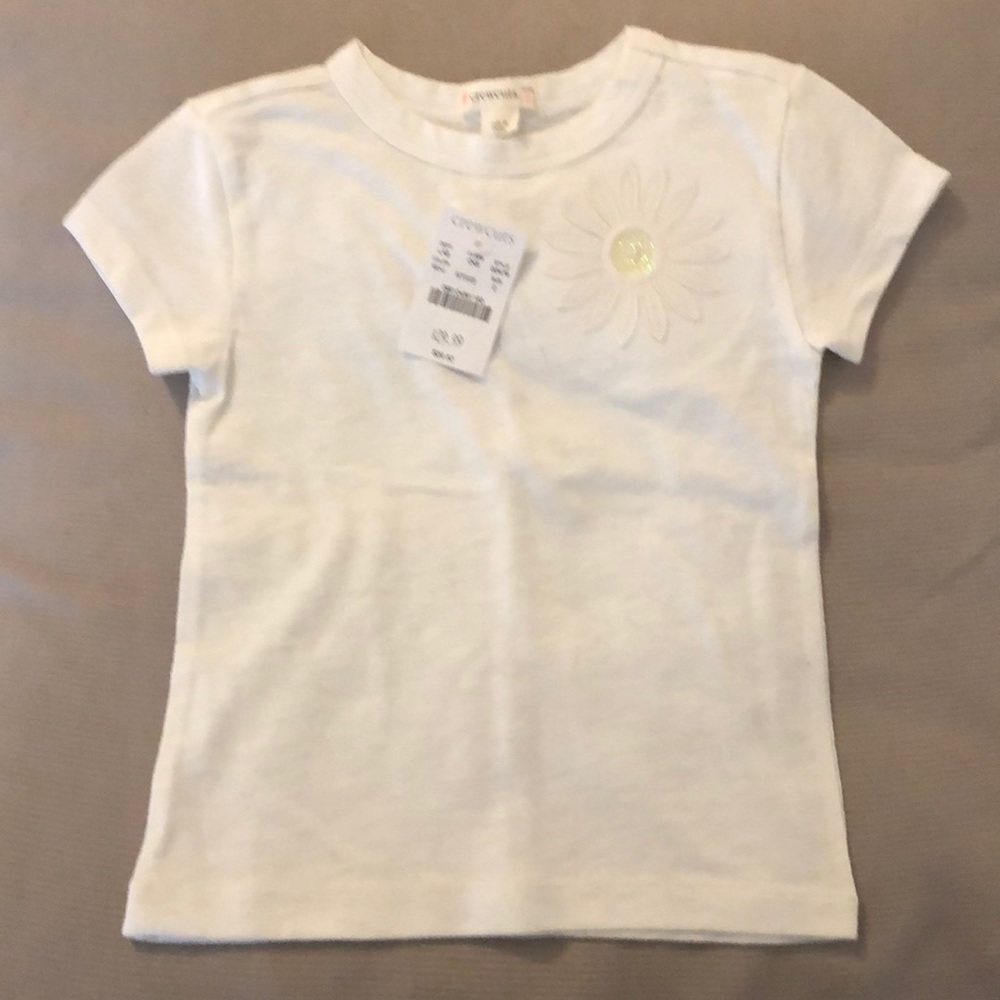 Crew cuts white T-shirt with flower detail size 2